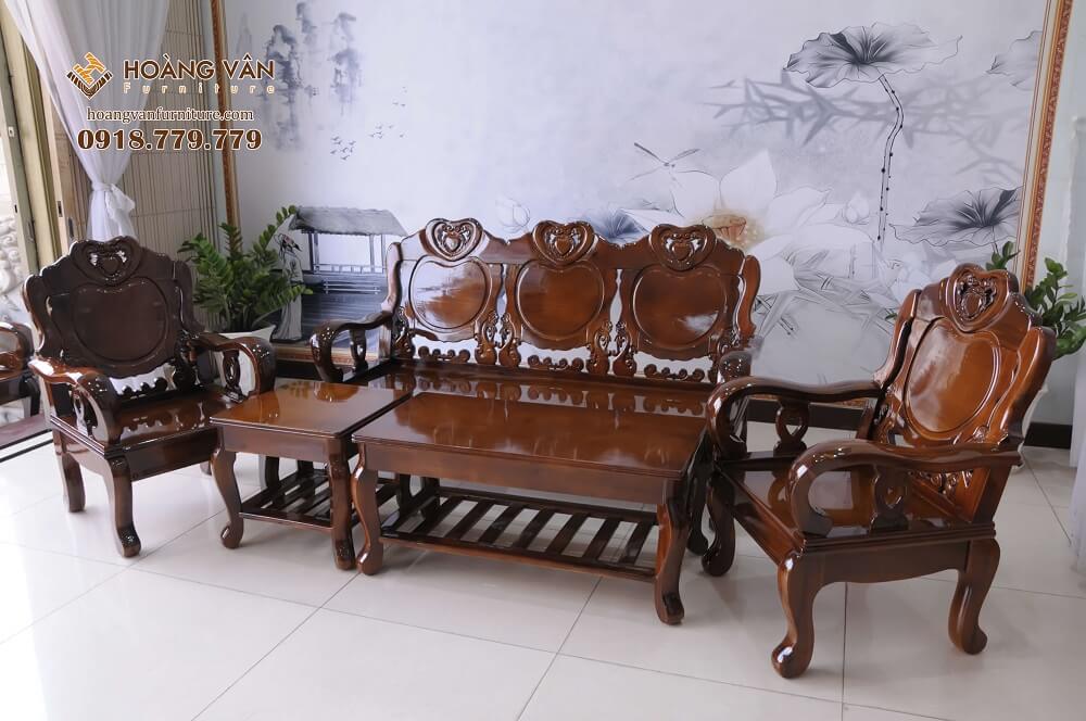 Salon gỗ Tràm Hồng Chân Cao Tim