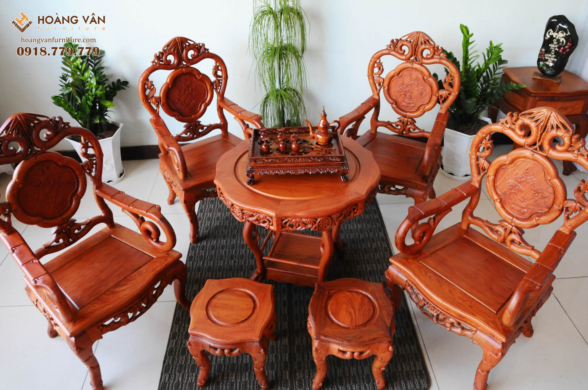bộ bàn ghế gỗ hương đá