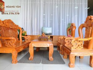 Salon Gõ Bát Tiên Cuốn Thư (12X6)