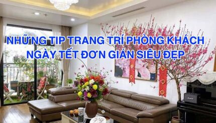 trang trí phòng khách ngày Tết