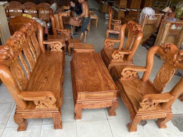 bàn ghế salon gỗ hương